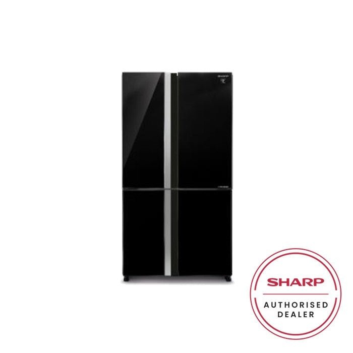 Sharp SJF1033VGK 4 Doors Avance Fridge G750L J-Tech Inverter Black Glass Door | TBM Online