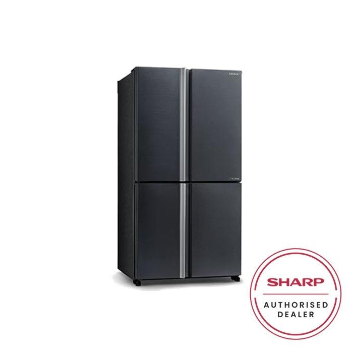 Sharp SJF821VMSS 4 Doors Fridge G700L PCI J-Tech Inverter Hybrid Cooling G700L Metal Black | TBM Online