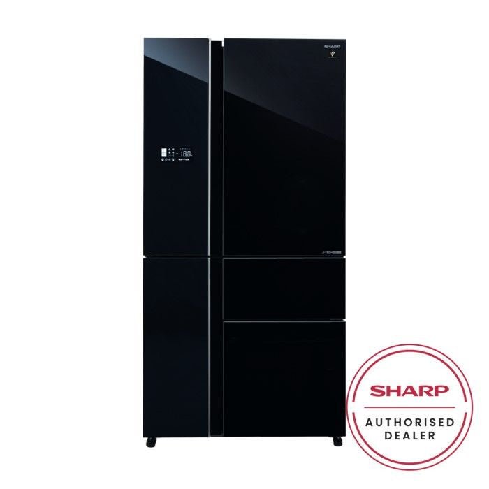 Sharp SJF879GK 5 Doors Fridge PCI Inverter Glass Mirror Door Finish Black G800L | TBM Online