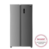 Sharp SJXP6822MS Side By Side Fridge 680L Inverter Multi Air Flow | TBM Online