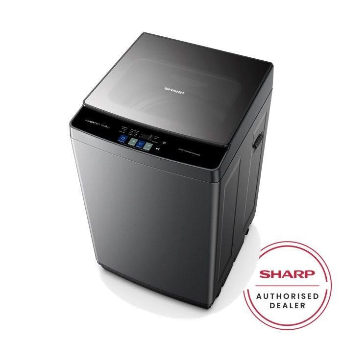 Sharp ESWX12AMG Top Load Washer 12.5kg DD Inverter Soft Close Tempered Glass Lid | TBM Online