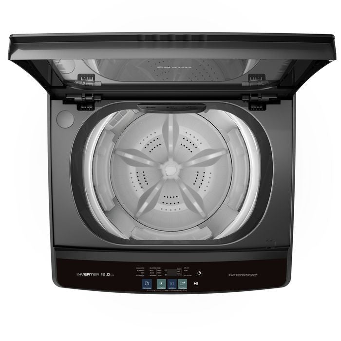 Sharp ESWX18AMG Top Load Washer 18kg DD Inverter Soft Close Tempered Glass Lid | TBM Online