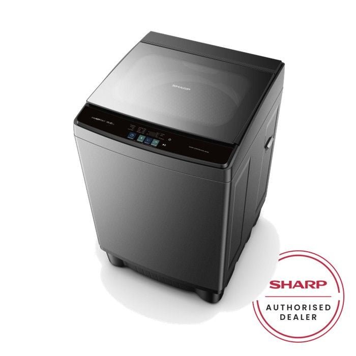 Sharp ESWX18AMG Top Load Washer 18kg DD Inverter Soft Close Tempered Glass Lid | TBM Online
