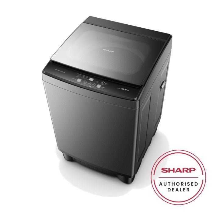 Sharp ESX1521 Top Load Washer LED Display Stainless Steel Tub 15.5 KG | TBM Online