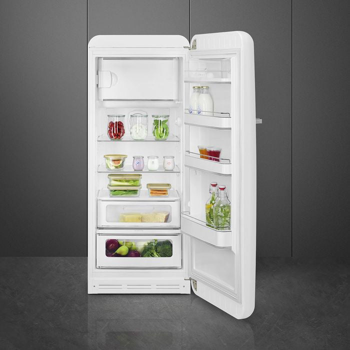 Smeg FAB28RWH5 1 Door Fridge 50'S Retro 281L White | TBM Online