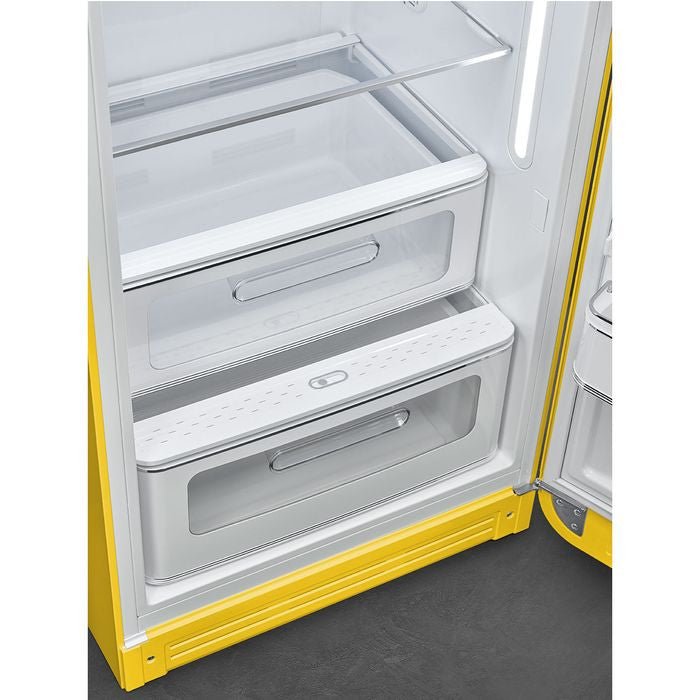 Smeg FAB28RYW5 1 Door Fridge 50'S Retro 281L Yellow | TBM Online