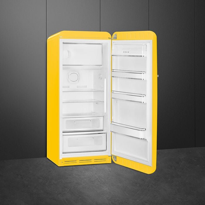 Smeg FAB28RYW5 1 Door Fridge 50'S Retro 281L Yellow | TBM Online