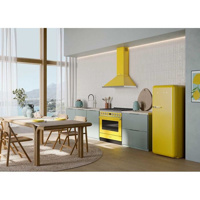 Smeg FAB28RYW5 1 Door Fridge 50'S Retro 281L Yellow | TBM Online