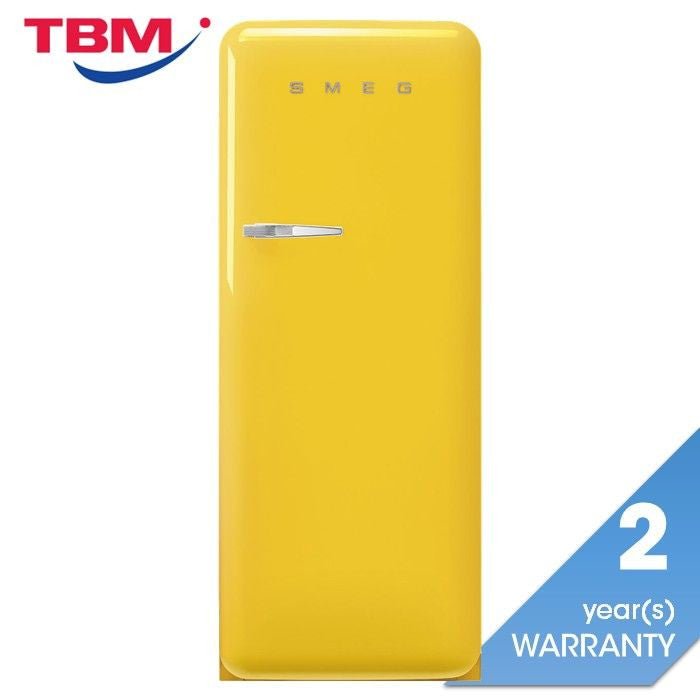 Smeg FAB28RYW5 1 Door Fridge 50'S Retro 281L Yellow | TBM Online
