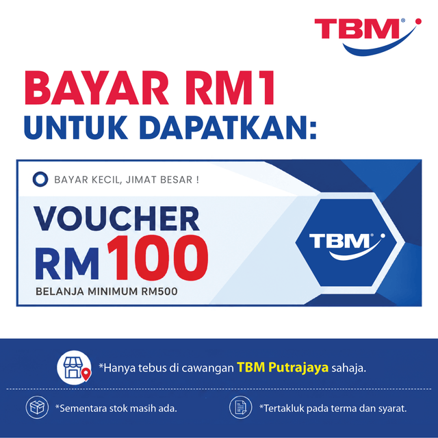 [BAYAR KECIL, JIMAT BESAR] RM 100 Gift Voucher - TBM Putrajaya Exclusive | TBM Online