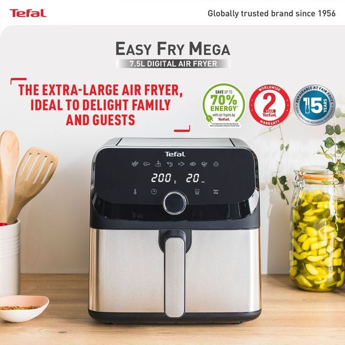 Tefal EY855D Air Fryer Easy Fry Mega 7.5L | TBM Online