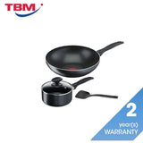 Tefal B225S405 Cook & Clean 4 pcs set (Wokpan 28cm + Saucepan 16cm + Lid 16cm + Spatula) | TBM Online