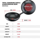 Tefal B225S405 Cook & Clean 4 pcs set (Wokpan 28cm + Saucepan 16cm + Lid 16cm + Spatula) | TBM Online
