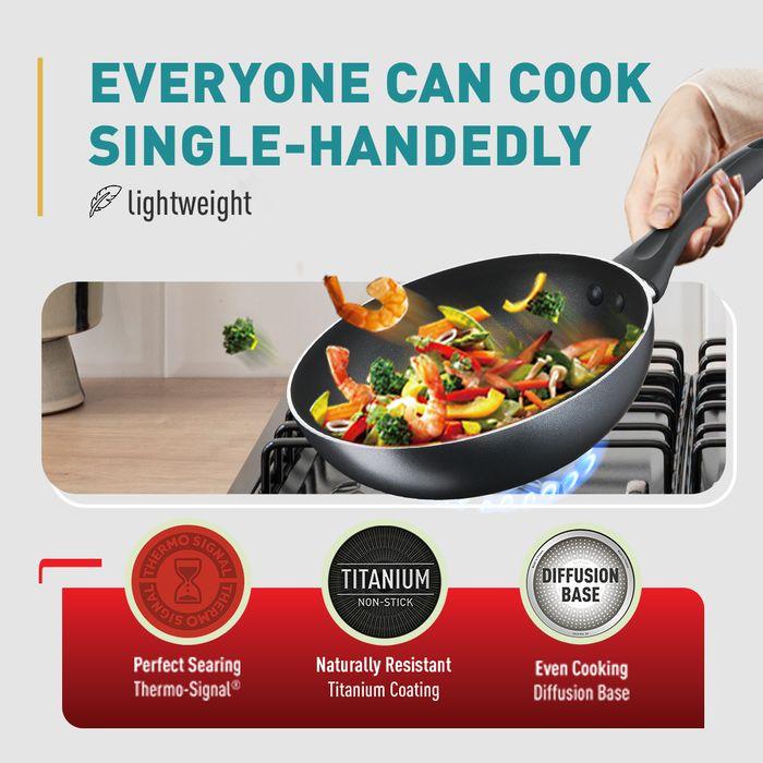 Tefal B225S405 Cook & Clean 4 pcs set (Wokpan 28cm + Saucepan 16cm + Lid 16cm + Spatula) | TBM Online