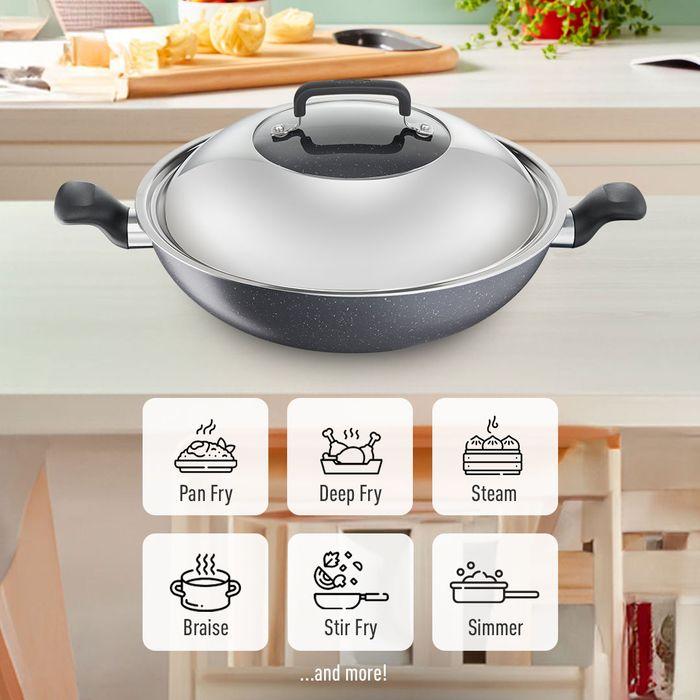Tefal B22694 Natura Wokpan With Lid 32cm | TBM Online