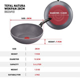 Tefal B226S595 Natura 5 pcs Set (Wokpan 28cm + Saucepan 16cm + Deep Frypan 24cm + Ladle + Spatula) | TBM Online