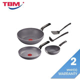 Tefal B226S595 Natura 5 pcs Set (Wokpan 28cm + Saucepan 16cm + Deep Frypan 24cm + Ladle + Spatula) | TBM Online
