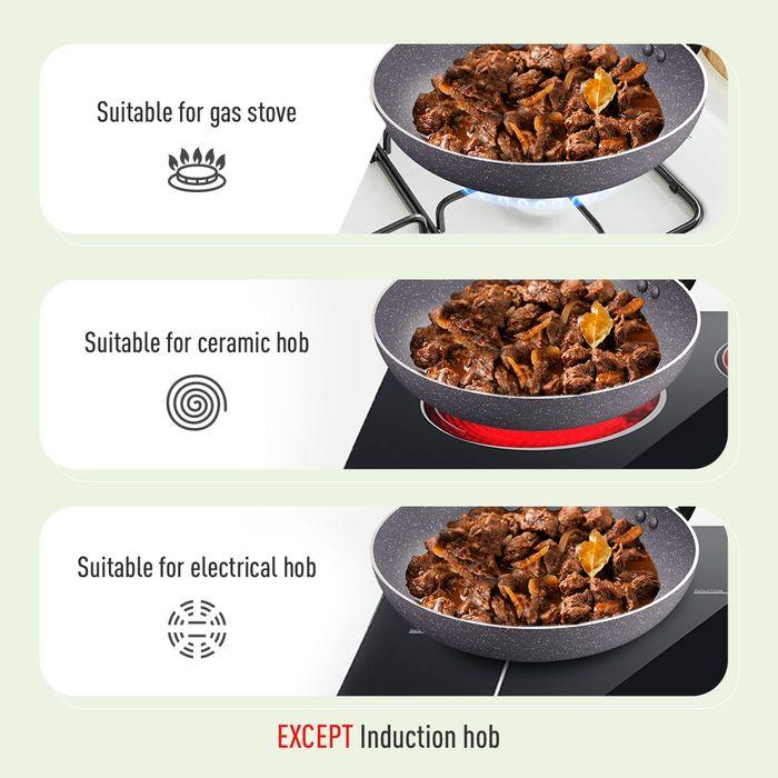 Tefal B226S595 Natura 5 pcs Set (Wokpan 28cm + Saucepan 16cm + Deep Frypan 24cm + Ladle + Spatula) | TBM Online