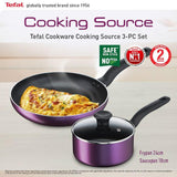 Tefal B504S295 Cooking Source 3 pcs Set (Frypan 24cm + Saucepan 18cm + Lid 18cm) | TBM Online