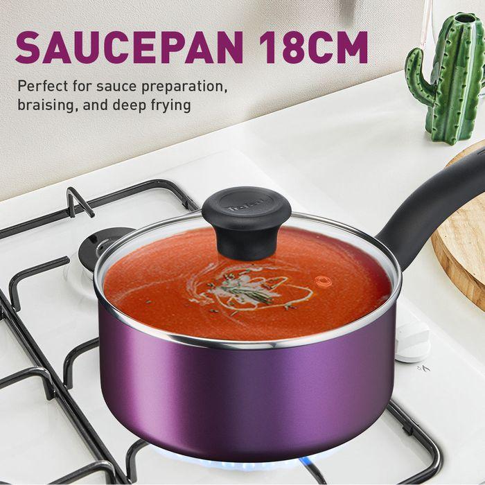 Tefal B504S295 Cooking Source 3 pcs Set (Frypan 24cm + Saucepan 18cm + Lid 18cm) | TBM Online