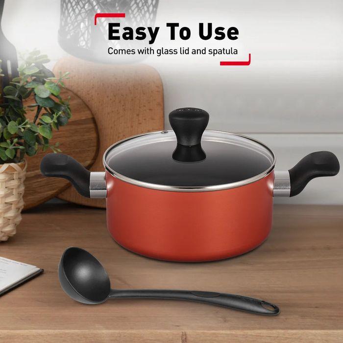 Tefal B507S495 Fresh Start 4 pcs Set (Stewpot 20cm with Lid + Wokpan 28cm + Ladle) | TBM Online
