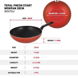Tefal B507S495 Fresh Start 4 pcs Set (Stewpot 20cm with Lid + Wokpan 28cm + Ladle) | TBM Online