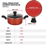Tefal B507S495 Fresh Start 4 pcs Set (Stewpot 20cm with Lid + Wokpan 28cm + Ladle) | TBM Online