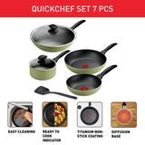 Tefal B957S795 Quickchef Moringa 7 pcs Set Green | TBM Online
