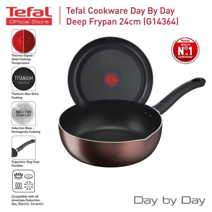 Tefal G14364 Day By Day Deep Frypan 24cm | TBM Online