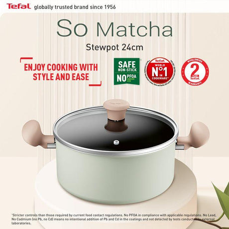 Tefal G17946 So Matcha IH Stewpot With Lid 24cm | TBM Online