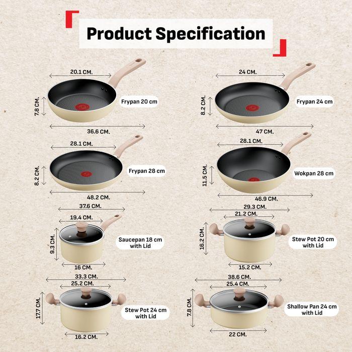 Tefal H04970 Cookware Daisy Shallow Pot With Lid 24cm | TBM Online