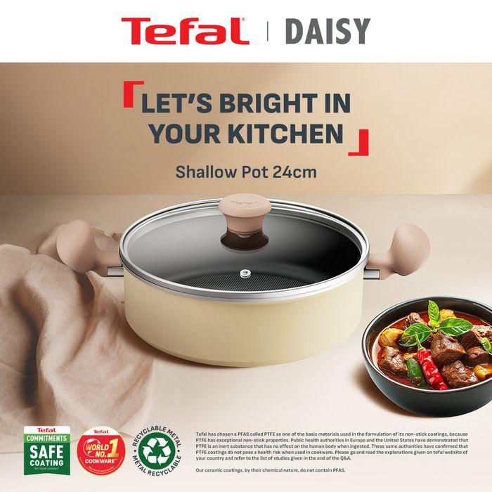 Tefal H04970 Cookware Daisy Shallow Pot With Lid 24cm | TBM Online