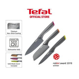 Tefal K122S324 Fresh Kitchen 3 pcs Set (Pairing Knife 9cm + Utility Knife 12cm + Chef Knife 15cm) | TBM Online
