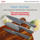 Tefal K122S324 Fresh Kitchen 3 pcs Set (Pairing Knife 9cm + Utility Knife 12cm + Chef Knife 15cm) | TBM Online