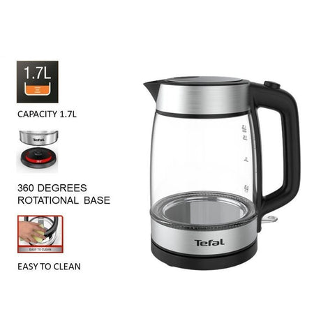 Tefal KI6058 Inox Glass Kettle 1.7L | TBM Online