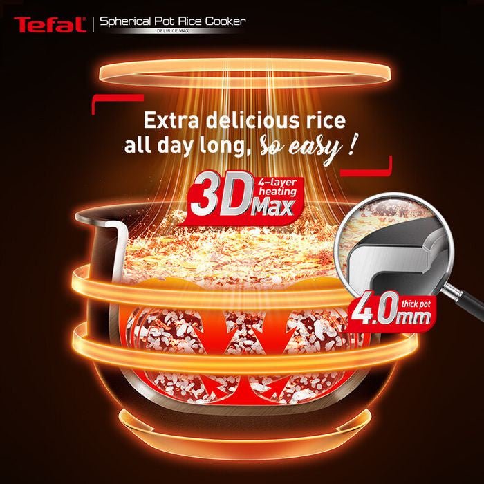 Tefal RK7778 Rice Cooker Delirice Max Fuzzy Logic 1.8L | TBM Online