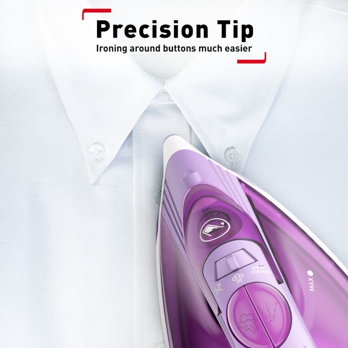 Tefal FV1953 Steam Iron Easy Steam 1200W Purple Non Stick Steam Iron | TBM Online