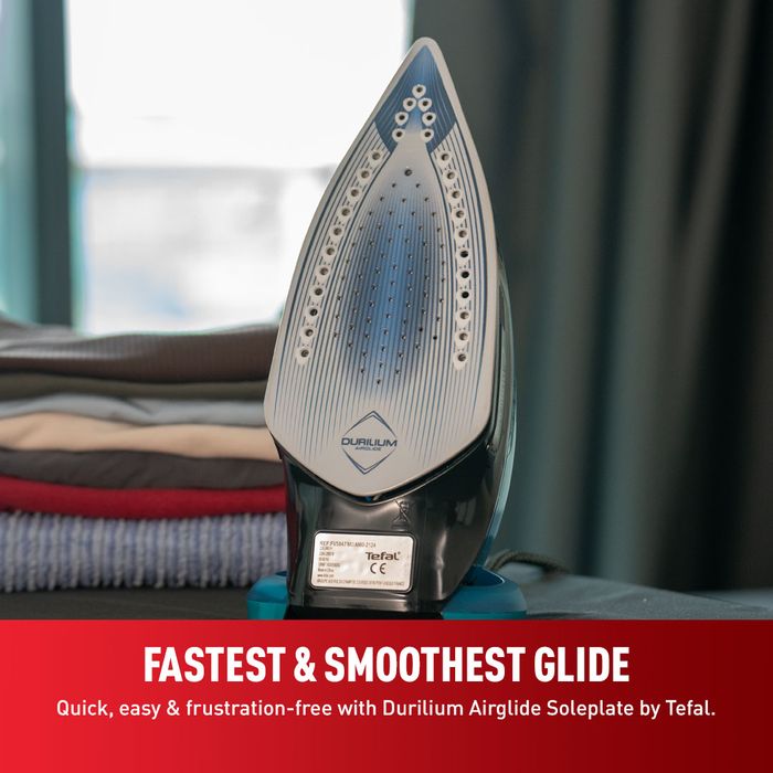 Tefal FV5847 Steam Iron Ultraglide Plus Auto Off Steam Boost 5 Steam Settings Sanitize | TBM Online