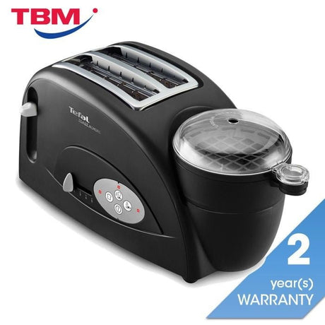 Tefal TT5528 Toaster N' Bean Breakfast 2 in 1 Cook Egg Bread Black | TBM Online