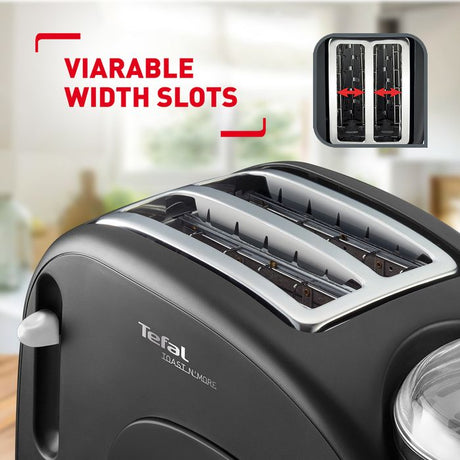 Tefal TT5528 Toaster N' Bean Breakfast 2 in 1 Cook Egg Bread Black | TBM Online