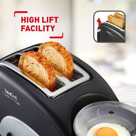 Tefal TT5528 Toaster N' Bean Breakfast 2 in 1 Cook Egg Bread Black | TBM Online