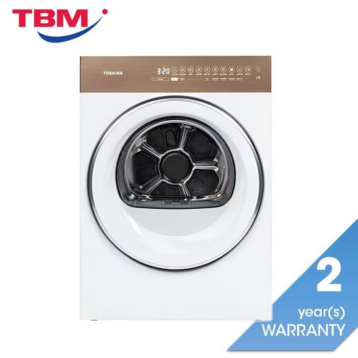 Toshiba TD - T37BS90HWM(WT) 8.0kg Heat Pump Tumble Dryer Japandi Aesthetics Matter | TBM Online