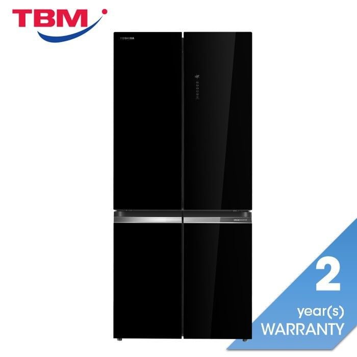 Toshiba GR - RF665WIA - PGY(22) 4 Doors Fridge 580L Inverter Black Glass | TBM Online