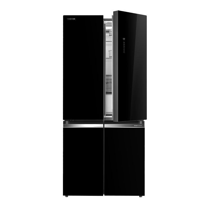 Toshiba GR - RF665WIA - PGY(22) 4 Doors Fridge 580L Inverter Black Glass | TBM Online