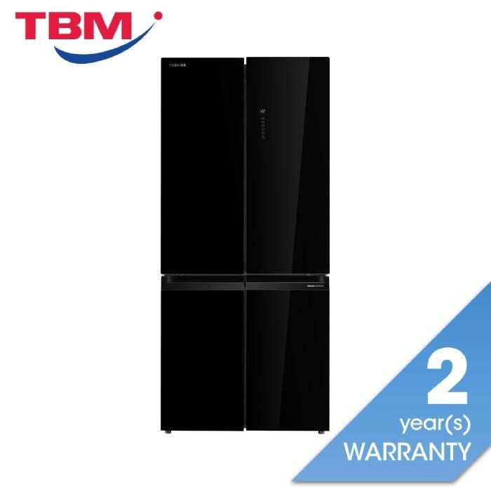 Toshiba GR - RF677WI - PGY(22) 4 Doors Fridge 590L Inverter Black Glass | TBM Online