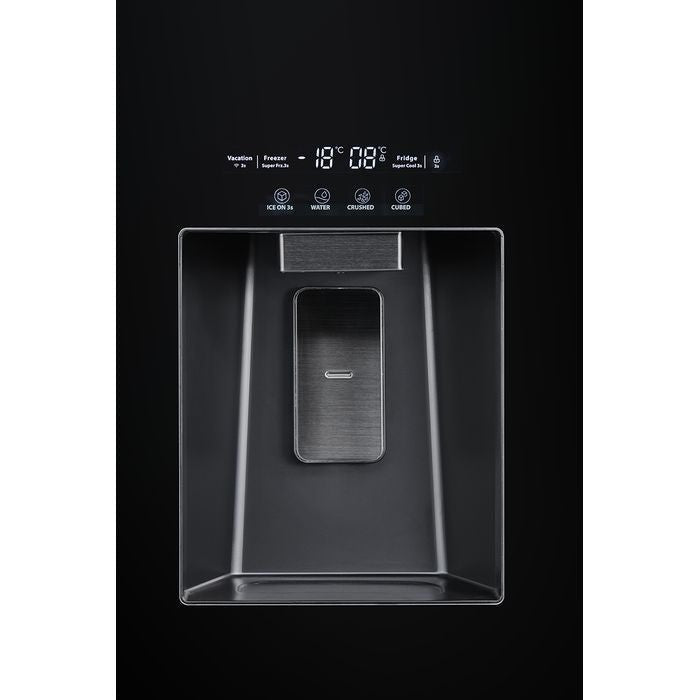 Toshiba GR - RS755WIA - PGY(22) Side - By - Side Fridge 640L TsmatTLife Smart Control Inverter Black Glass | TBM Online