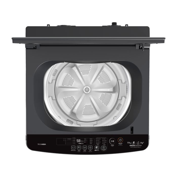 Toshiba AW - T06DU2000QM(MK) Top Load Washer 19.0kg UFB Greatwaves DD Inverter Dark Grey | TBM Online