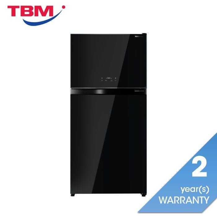 Toshiba GR - RT735WE - PGY(XK) 2 Doors Fridge 610L Origin Inverter Black Glass | TBM Online