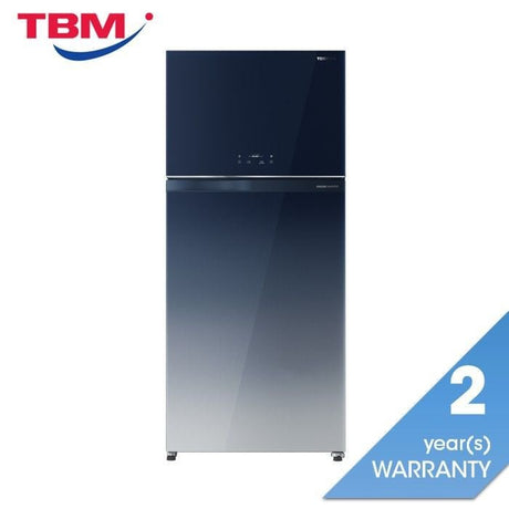 Toshiba GR - RT835WE - PGY(GG) 2 Doors Fridge 661L Origin Inverter Gradation Blue Glass | TBM Online