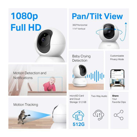 TP-Link TAPO C200C Pan/Tilt Home Security Wi-Fi Camera | TBM Online